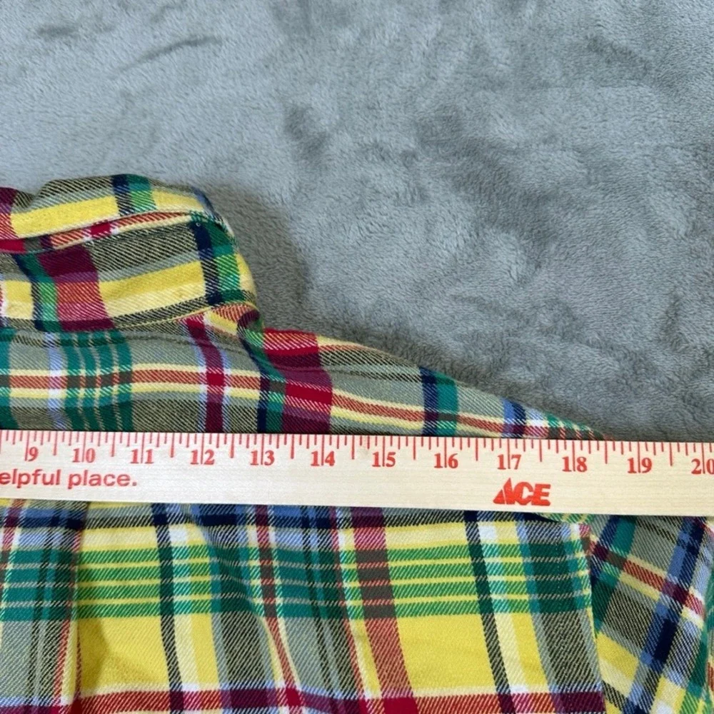 Polo Ralph Lauren Classic Fit Performance Plaid Shirt Mens Large Yellow Multi